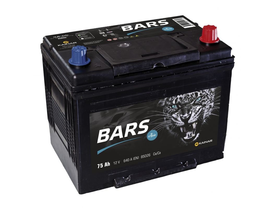 Аккумулятор автомобильный BARS Asia 75 (о.п.)